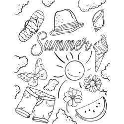 Página para colorir: Temporada de verão (Natureza) #165122 - Páginas para Colorir Imprimíveis Gratuitamente