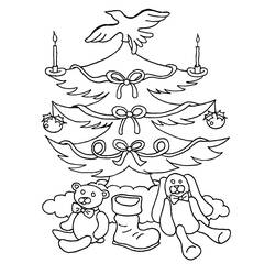 Página para colorir: árvore de Natal (Objetos) #167537 - Páginas para Colorir Imprimíveis Gratuitamente
