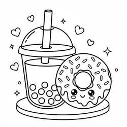 Bubble Tea - Desenhos para colorir gratuitos