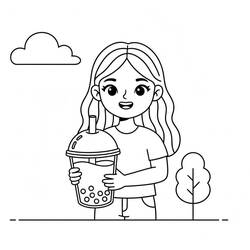 Desenho Bubble Tea (Objetos) #221507 para imprimir e colorir