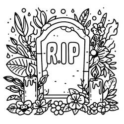 Desenhos para colorir: Lápide - Páginas para Colorir Imprimíveis Gratuitamente