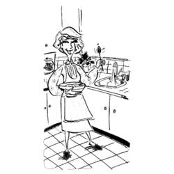 Página para colorir: Cozinhar / Cozinhar (Ofícios e Profissões) #91782 - Páginas para Colorir Imprimíveis Gratuitamente