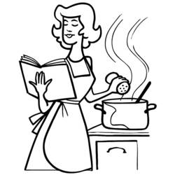 Página para colorir: Cozinhar / Cozinhar (Ofícios e Profissões) #91829 - Páginas para Colorir Imprimíveis Gratuitamente