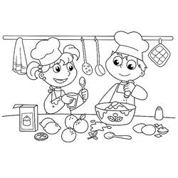 Página para colorir: Cozinhar / Cozinhar (Ofícios e Profissões) #92082 - Páginas para Colorir Imprimíveis Gratuitamente