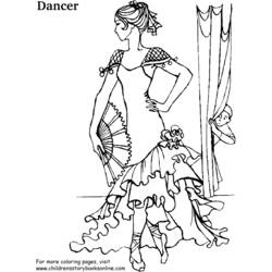 Página para colorir: dançarina / dançarina (Ofícios e Profissões) #92149 - Páginas para Colorir Imprimíveis Gratuitamente