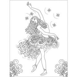 Página para colorir: dançarina / dançarina (Ofícios e Profissões) #92200 - Páginas para Colorir Imprimíveis Gratuitamente