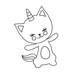 Desenhos para colorir: Gato Unicórnio - Páginas para Colorir Imprimíveis Gratuitamente