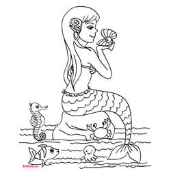 Página para colorir: Sereia (Personagens de Fantasia e Aventura) #147167 - Páginas para Colorir Imprimíveis Gratuitamente