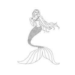 Página para colorir: Sereia (Personagens de Fantasia e Aventura) #147210 - Páginas para Colorir Imprimíveis Gratuitamente