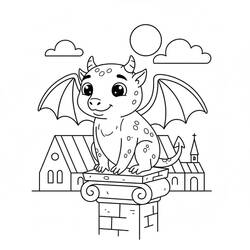 Desenho gárgula (Personagens) #221805 para imprimir e colorir