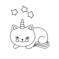 Desenho Gato Unicórnio (Personagens) #199299 para imprimir e colorir