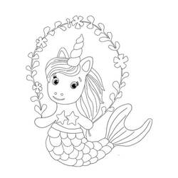 Desenho Unicórnio Sereia (Personagens) #186423 para imprimir e colorir