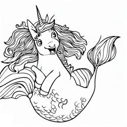 Desenho Unicórnio Sereia (Personagens) #186429 para imprimir e colorir