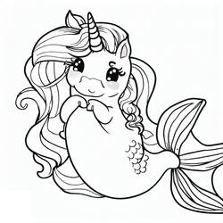 Desenho Unicórnio Sereia (Personagens) #186434 para imprimir e colorir