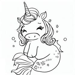 Desenho Unicórnio Sereia (Personagens) #186435 para imprimir e colorir