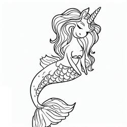 Desenho Unicórnio Sereia (Personagens) #186437 para imprimir e colorir