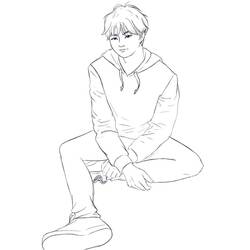 Página para colorir: BTS (Pessoas famosas) #202384 - Páginas para Colorir Imprimíveis Gratuitamente