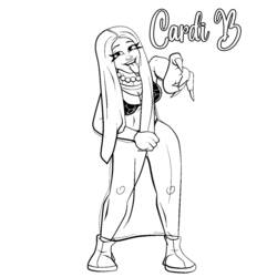 Desenhos para colorir: Cardi B - Páginas para Colorir Imprimíveis Gratuitamente