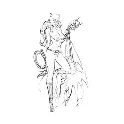 Página para colorir: mulher Gato (Super heroi) #78060 - Páginas para Colorir Imprimíveis Gratuitamente