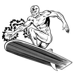 Página para colorir: surfista Prateado (Super heroi) #81124 - Páginas para Colorir Imprimíveis Gratuitamente