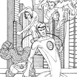 Página para colorir: Quarteto Fantástico (Super-heróis e Supervilões) #76403 - Páginas para Colorir Imprimíveis Gratuitamente