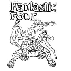 Página para colorir: Quarteto Fantástico (Super-heróis e Supervilões) #76445 - Páginas para Colorir Imprimíveis Gratuitamente