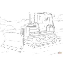 Página para colorir: Bulldozer / Escavadeira Mecânica (Transporte) #141697 - Páginas para Colorir Imprimíveis Gratuitamente