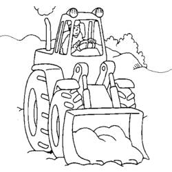 Página para colorir: Bulldozer / Escavadeira Mecânica (Transporte) #141769 - Páginas para Colorir Imprimíveis Gratuitamente