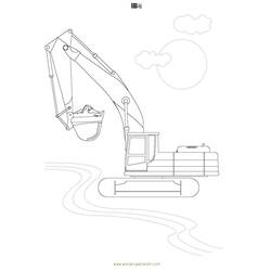 Página para colorir: Bulldozer / Escavadeira Mecânica (Transporte) #141789 - Páginas para Colorir Imprimíveis Gratuitamente