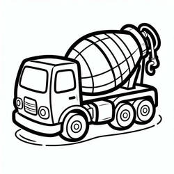 Página para colorir: Caminhão betoneira (Transporte) #220932 - Páginas para Colorir Imprimíveis Gratuitamente