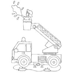 Página para colorir: Caminhão de bombeiros (Transporte) #135808 - Páginas para Colorir Imprimíveis Gratuitamente