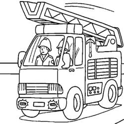 Página para colorir: Caminhão de bombeiros (Transporte) #135810 - Páginas para Colorir Imprimíveis Gratuitamente