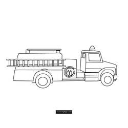 Página para colorir: Caminhão de bombeiros (Transporte) #135832 - Páginas para Colorir Imprimíveis Gratuitamente