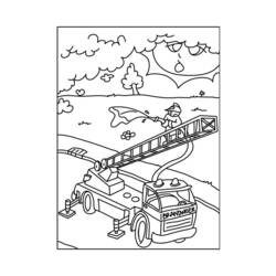 Página para colorir: Caminhão de bombeiros (Transporte) #135850 - Páginas para Colorir Imprimíveis Gratuitamente