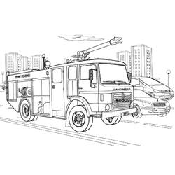 Página para colorir: Caminhão de bombeiros (Transporte) #135854 - Páginas para Colorir Imprimíveis Gratuitamente