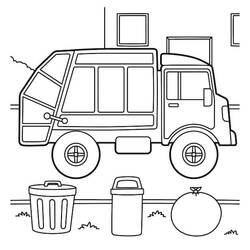 Página para colorir: Caminhão de Lixo (Transporte) #202053 - Páginas para Colorir Imprimíveis Gratuitamente