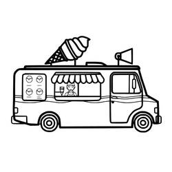 Desenho Caminhão de Sorvete (Transporte) #213368 para imprimir e colorir