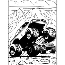 Página para colorir: caminhão-monstro (Transporte) #141397 - Páginas para Colorir Imprimíveis Gratuitamente