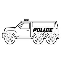 Página para colorir: Carro de Polícia (Transporte) #198513 - Páginas para Colorir Imprimíveis Gratuitamente