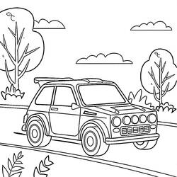 Desenho Carro de Rally (Transporte) #217340 para imprimir e colorir