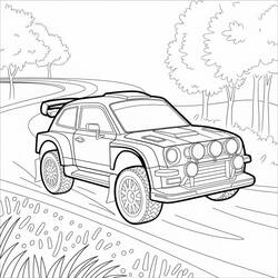 Desenho Carro de Rally (Transporte) #217347 para imprimir e colorir
