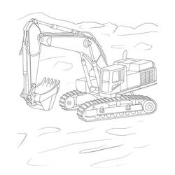 Página para colorir: Escavadeira (Transporte) #187897 - Páginas para Colorir Imprimíveis Gratuitamente