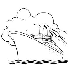 Página para colorir: Navio de Cruzeiro (Transporte) #140890 - Páginas para Colorir Imprimíveis Gratuitamente