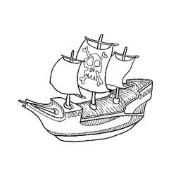Página para colorir: Navio pirata (Transporte) #138211 - Páginas para Colorir Imprimíveis Gratuitamente