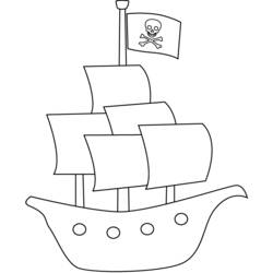 Página para colorir: Navio pirata (Transporte) #138216 - Páginas para Colorir Imprimíveis Gratuitamente