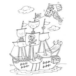 Página para colorir: Navio pirata (Transporte) #138233 - Páginas para Colorir Imprimíveis Gratuitamente