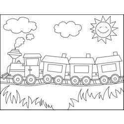 Página para colorir: Trem / Locomotiva (Transporte) #135056 - Páginas para Colorir Imprimíveis Gratuitamente