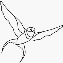 Desenho de Andorinha voando com as asas abertas para colorir