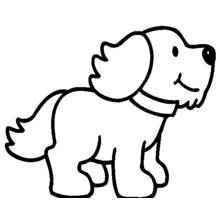 Desenho de Cão de pé com uma orelha grande caída para colorir