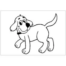 Desenho de Cão Clifford caminhando para colorir